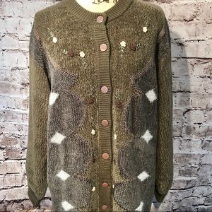 Women’s Crewneck Button-Down Knit Cardigan Sweater